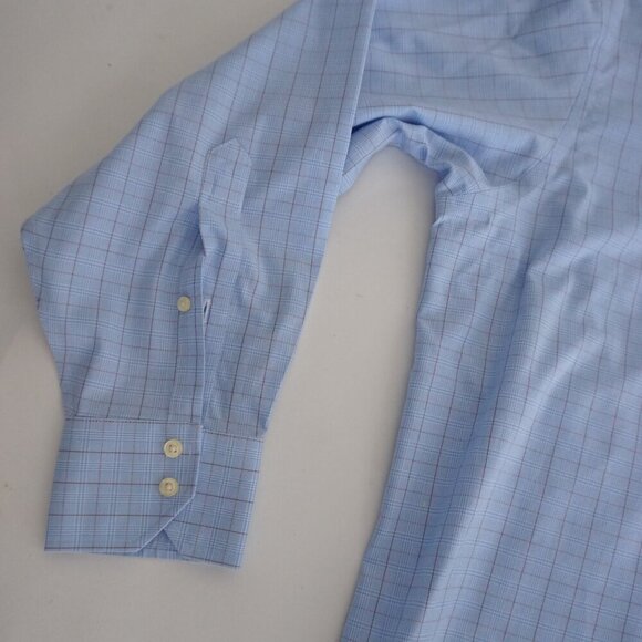 Brooks Brothers Blue Plaid Madison Button Down 100% Cotton Dress Shirt 16.5 - 34 - Picture 10 of 11